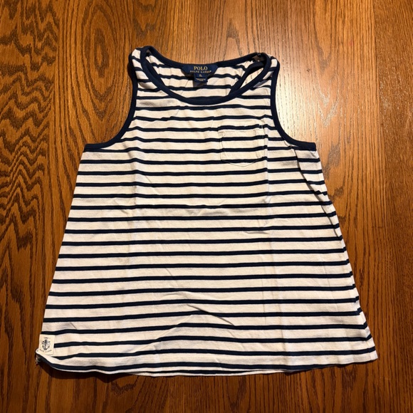 Polo Ralph Lauren Other - Polo Ralph Lauren young girls blue and white tank top size‎ XL (16)